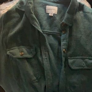 Green outerwear jacket